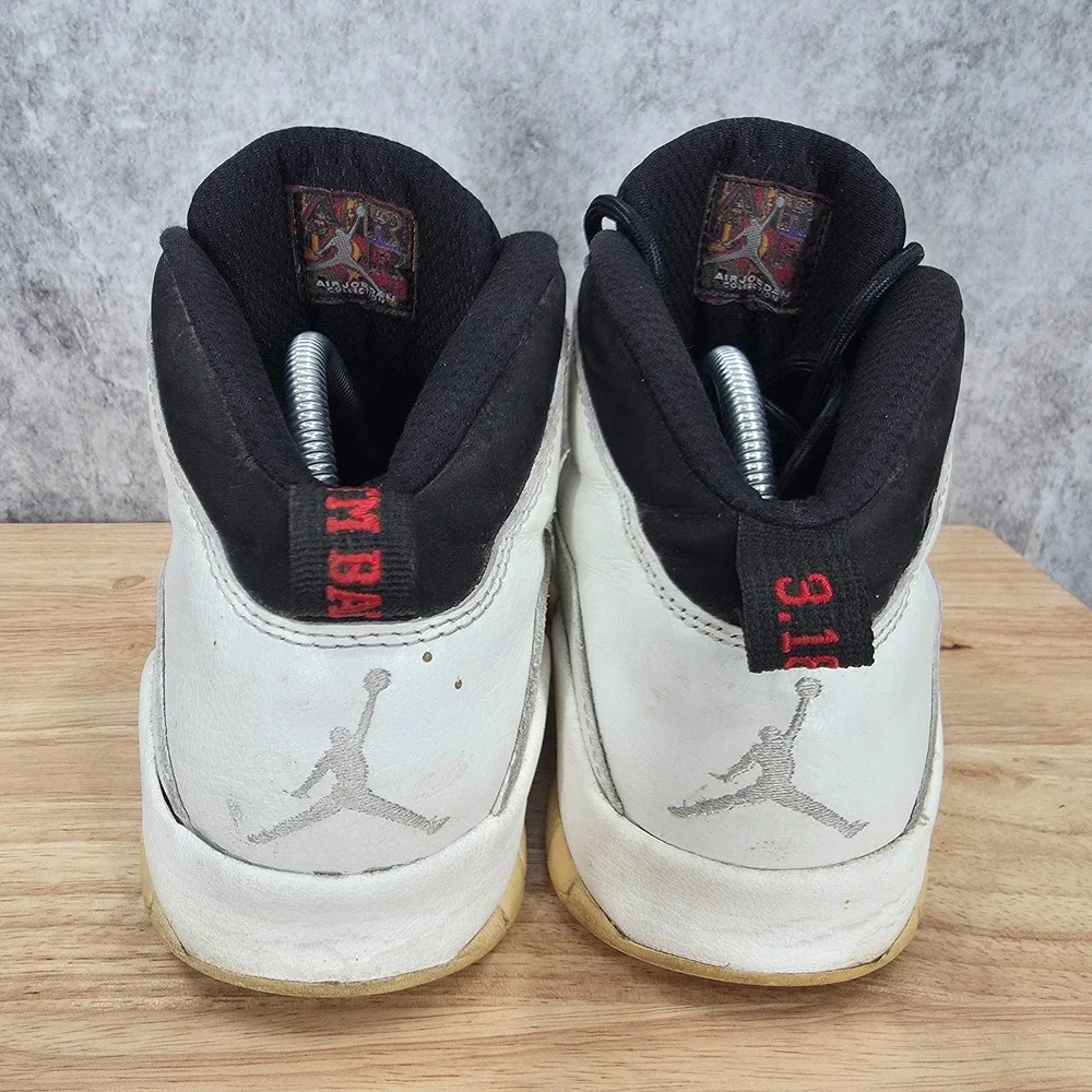 Air Jordan 10 Retro I'm Back Sneakers Mens 9 White Black Leather Basketball Shoe